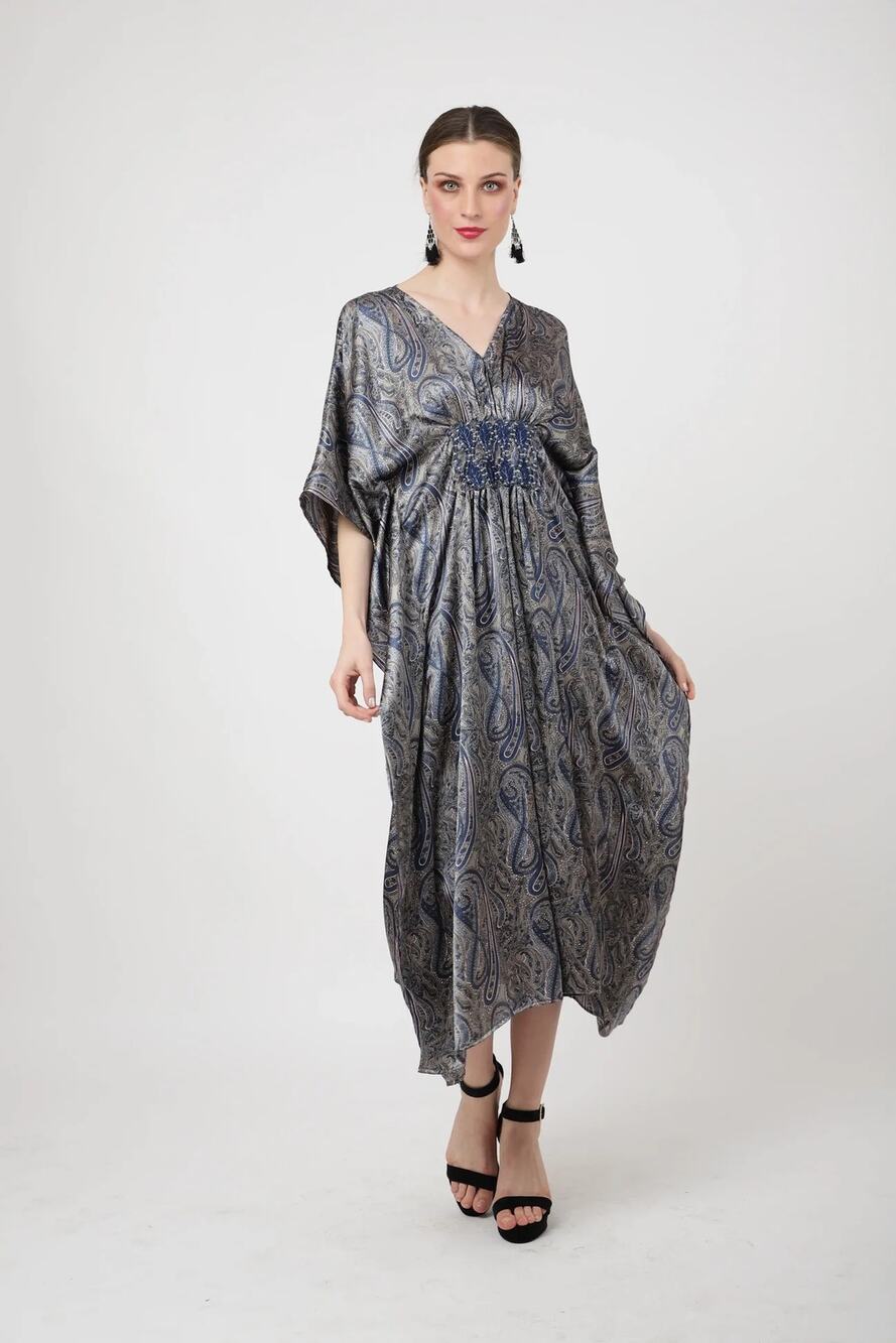 Miss Lavish London Women Midi Kaftans Summer Holiday Caftan Dress Paisley